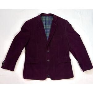 US Polo Assn Corduroy Blazer Mens 42S Burgundy Sport Coat Elbow Patch Jacket
